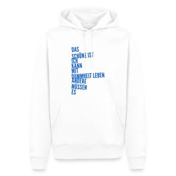 die Dummheit der Menschen - Männer Premium Bio Hoodie - Weiß - Vorne - Nico (187cm)