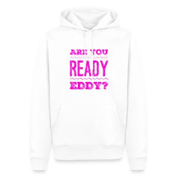 Ready to go? - Men’s Premium Organic Hoodie - white - Front - Nico (187cm)