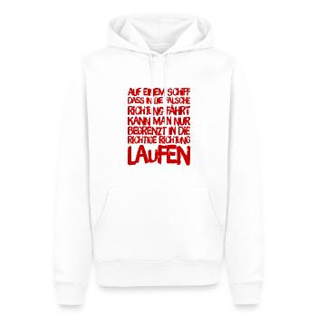 grundlegende Entscheidung - Männer Premium Bio Hoodie - Weiß - Vorne - Nico (187cm)
