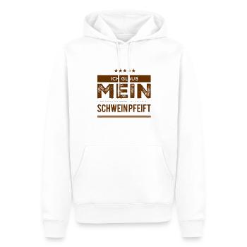 das wundert mich - Männer Premium Bio Hoodie - Weiß - Vorne - Nico (187cm)