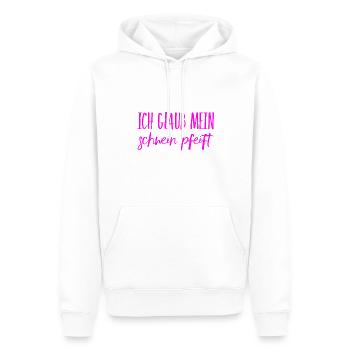 ich kann es nicht glauben - Männer Premium Bio Hoodie - Weiß - Vorne - Nico (187cm)