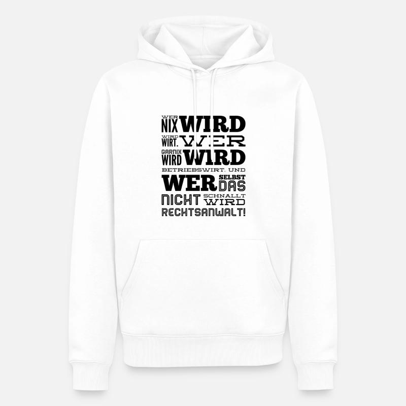 jeder wird etwas - Männer Premium Bio Hoodie - Weiß