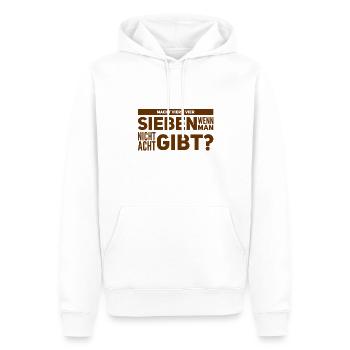 was da wohl rauskommt? - Männer Premium Bio Hoodie - Weiß - Vorne - Nico (187cm)