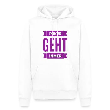 ich stehe auf Poker - Männer Premium Bio Hoodie - Weiß - Vorne - Nico (187cm)