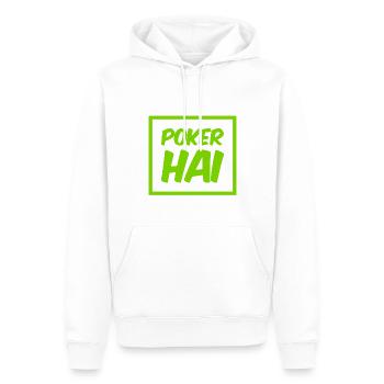 Pokerhai - Männer Premium Bio Hoodie - Weiß - Vorne - Nico (187cm)