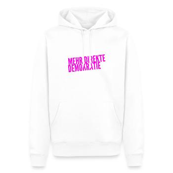 Demokratie ist genial - Männer Premium Bio Hoodie - Weiß - Vorne - Nico (187cm)