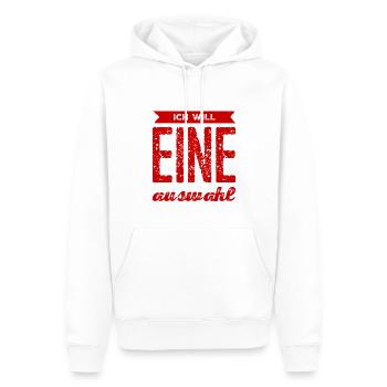 ich will wählen dürfen - Männer Premium Bio Hoodie - Weiß - Vorne - Nico (187cm)