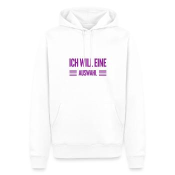ich möchte eine Wahl - Männer Premium Bio Hoodie - Weiß - Vorne - Nico (187cm)