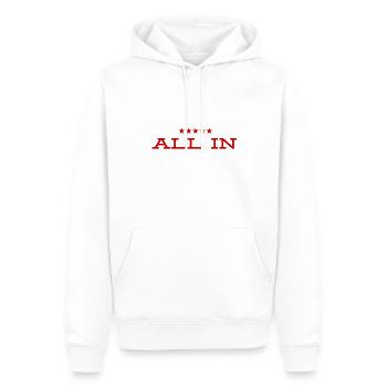 ich gehe all in - Männer Premium Bio Hoodie - Weiß - Vorne - Nico (187cm)