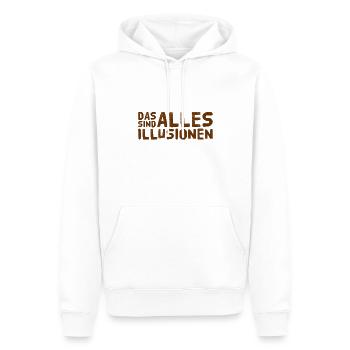 wir werden getäuscht - Männer Premium Bio Hoodie - Weiß - Vorne - Nico (187cm)