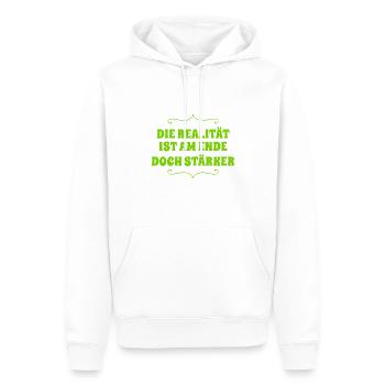 die Wahrheit setzt sich durch - Männer Premium Bio Hoodie - Weiß - Vorne - Nico (187cm)
