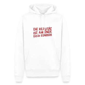 La réalité est forte - Sweat à capuche Premium bio Homme - blanc - Devant - Nico (187cm)