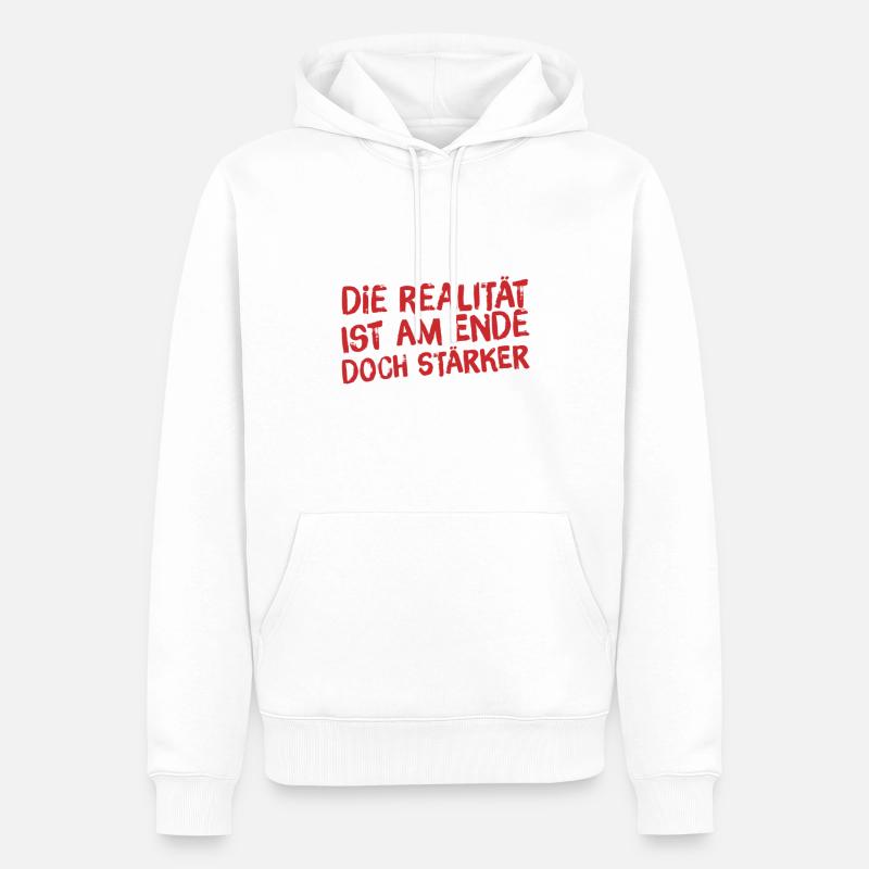 La réalité est forte - Sweat à capuche Premium bio Homme - blanc