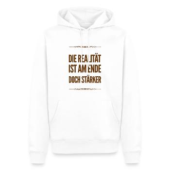 La vérité est plus forte - Sweat à capuche Premium bio Homme - blanc - Devant - Nico (187cm)