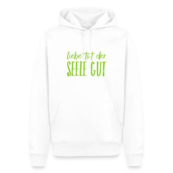 L’amour est sacré - Sweat à capuche Premium bio Homme - blanc - Devant - Nico (187cm)