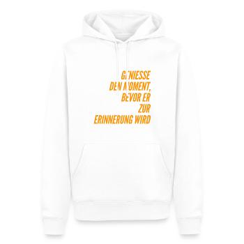 J’aime le présent - Sweat à capuche Premium bio Homme - blanc - Devant - Nico (187cm)