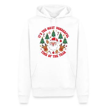 X-mas - It's the most wonderful time of the year - Männer Premium Bio Hoodie - Weiß - Vorne - Nico (187cm)
