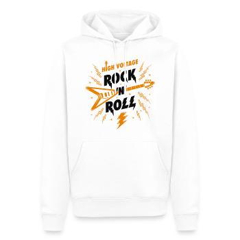 Hochspannungs-Rock'n'Roll-Gitarre - Männer Premium Bio Hoodie - Weiß - Vorne - Nico (187cm)
