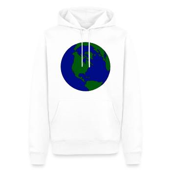 Globule minimal : Terre en bleu-vert - Sweat à capuche Premium bio Homme - blanc - Devant - Nico (187cm)