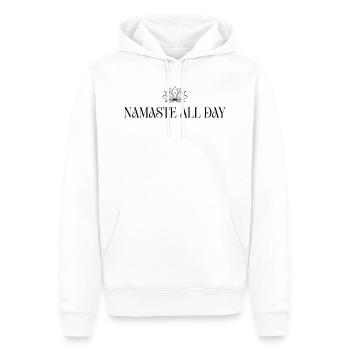 Namaste All Day Lotus - Méditation Bohème Yoga - Sweat à capuche Premium bio Homme - blanc - Devant - Nico (187cm)