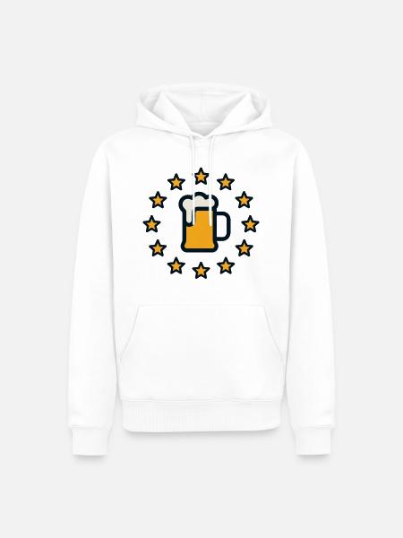 EU Bierkrug Sternenkranz - Männer Premium Bio Hoodie - Weiß