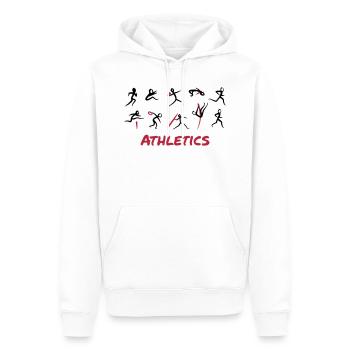 Athletics, Track and Field - Sweat à capuche Premium bio Homme - blanc - Devant - Nico (187cm)
