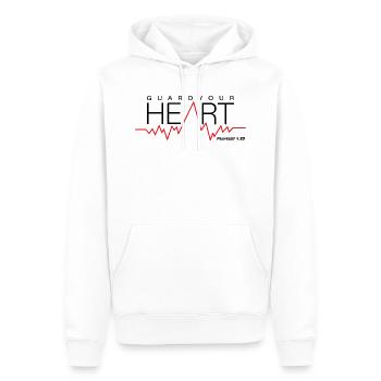 Garde ton cœur! Proverbes4.23 - T-shirt - Sweat à capuche Premium bio Homme - blanc - Devant - Nico (187cm)