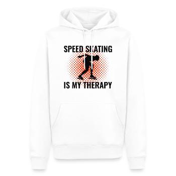 Patinage de vitesse Patineur patineur Patinage Sports d’hiver - Sweat à capuche Premium bio Homme - blanc - Devant - Nico (187cm)