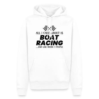 Course de bateaux à moteur Speedboat Course au large - Sweat à capuche Premium bio Homme - blanc - Devant - Nico (187cm)