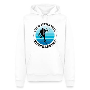 Kitesurfing Kitesurf Kiteboarding Kiteboarder - Sweat à capuche Premium bio Homme - blanc - Devant - Nico (187cm)