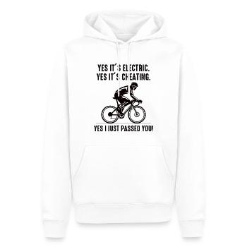 E-Bike Vélo électrique Vélo Cyclisme Biker VTT - Sweat à capuche Premium bio Homme - blanc - Devant - Nico (187cm)