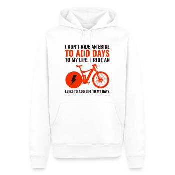 E-Bike Vélo électrique Vélo Cyclisme Biker VTT - Sweat à capuche Premium bio Homme - blanc - Devant - Nico (187cm)