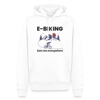 E-Bike Vélo électrique Vélo Cyclisme Biker VTT - Sweat à capuche Premium bio Homme - blanc - Devant - Nico (187cm)