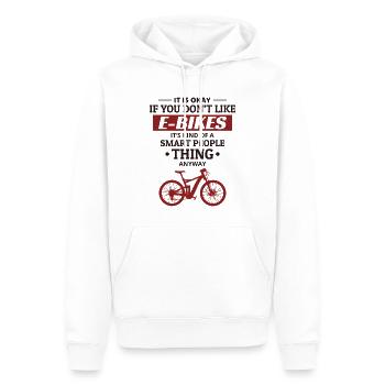 E-Bike Vélo électrique Vélo Cyclisme Biker VTT - Sweat à capuche Premium bio Homme - blanc - Devant - Nico (187cm)
