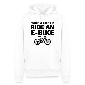 E-Bike Vélo électrique Vélo Cyclisme Biker VTT - Sweat à capuche Premium bio Homme - blanc - Devant - Nico (187cm)
