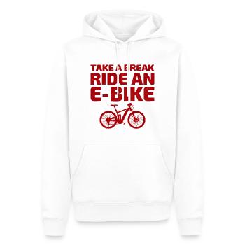 E-Bike Vélo électrique Vélo Cyclisme Biker VTT - Sweat à capuche Premium bio Homme - blanc - Devant - Nico (187cm)