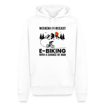 E-Bike Vélo électrique Vélo Cyclisme Biker VTT - Sweat à capuche Premium bio Homme - blanc - Devant - Nico (187cm)