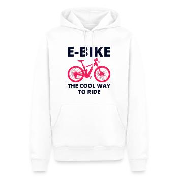E-Bike Electric-Bike E-Cycliste Cycliste Cycliste Rider - Sweat à capuche Premium bio Homme - blanc - Devant - Nico (187cm)