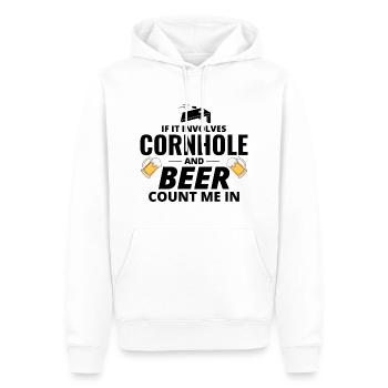 Cornhole Drinking Bean Bag Toss Outdoor Rasen Spiel - Männer Premium Bio Hoodie - Weiß - Vorne - Nico (187cm)