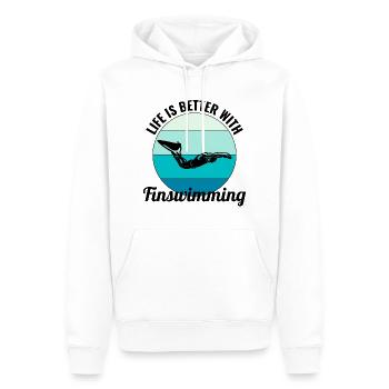Natation Natation Natation Natation Sports nautiques - Sweat à capuche Premium bio Homme - blanc - Devant - Nico (187cm)