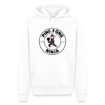 Ping Pong Meister Tischtennis Ninja Krieger Lustig - Männer Premium Bio Hoodie - Weiß - Vorne - Nico (187cm)