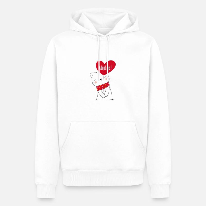CAdopte-moi - Chat - Sweat à capuche Premium bio Homme - blanc