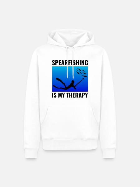 Speerfischen Speerfischen Speerfischer Fischen - Männer Premium Bio Hoodie - Weiß