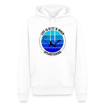 Speerfischen Speerfischen Speerfischer Fischen - Männer Premium Bio Hoodie - Weiß - Vorne - Nico (187cm)