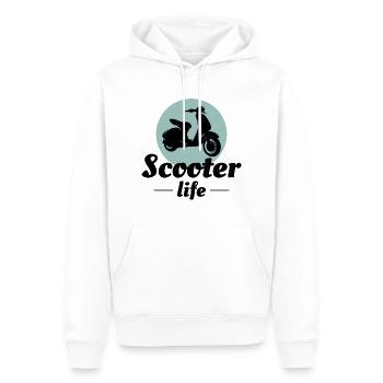 Roller Fahrer Scootering Motorrad Moped Bike - Männer Premium Bio Hoodie - Weiß - Vorne - Nico (187cm)