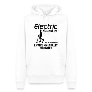 Elektroroller Fahrer Motorisierter E-Scooter - Männer Premium Bio Hoodie - Weiß - Vorne - Nico (187cm)
