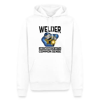 Soudeur Métal Construction Ferronnerie - Sweat à capuche Premium bio Homme - blanc - Devant - Nico (187cm)