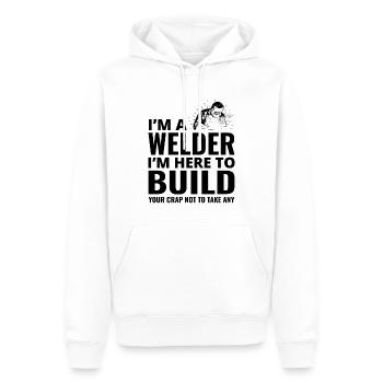 Soudage Soudeur Métal Construction Ferronnerie - Sweat à capuche Premium bio Homme - blanc - Devant - Nico (187cm)