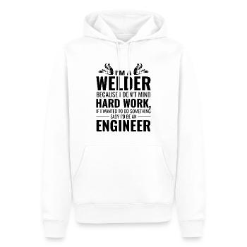 Soudage Soudeur Métal Construction Ferronnerie - Sweat à capuche Premium bio Homme - blanc - Devant - Nico (187cm)