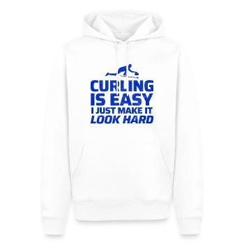 Curling Kehrfächer Winter Eissport Curler Lustig - Männer Premium Bio Hoodie - Weiß - Vorne - Nico (187cm)
